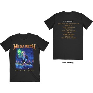 Megadeth  Tee: Rust In Peace Tracklist (Back Print)